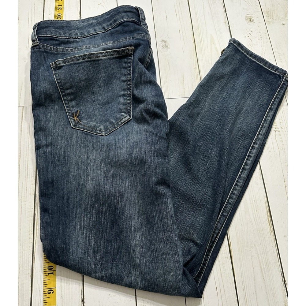 KUT FROM THE KLOTH Skinny Leg‎ Mid Rise Dark Wash Blue Denim Jeans Women's Sz 14